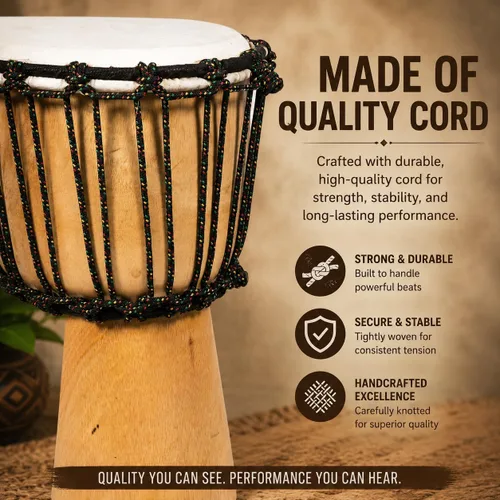 Miniatura 5 de Djembe Principiante Liso, 10" de alto, 5-6" cabeza