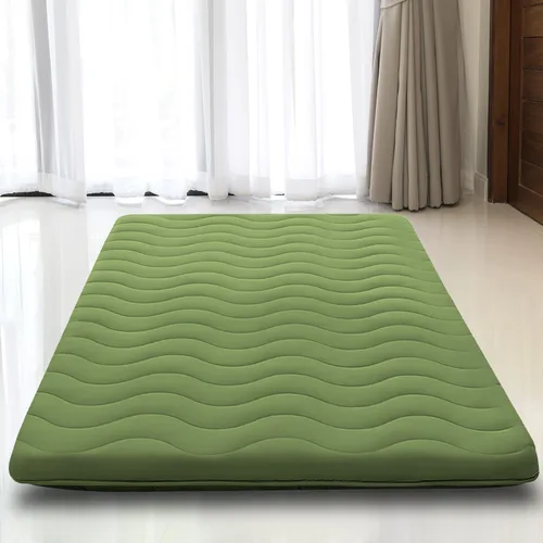 Miniatura 19 de Colchón de Futón Japonés para Suelo, 100% Espuma Cómoda de Alta Densidad, Colchón Plegable Engrosado de 3.5 Pulgadas, Tapete Tatami para Dormir, Gris