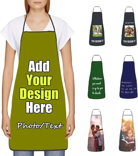 Miniatura 14 de Delantal Personalizado, Diseña Tu Propio Delantal de Cocina para Cocinar, Sube Tus Fotos Favoritas Logo, Añade Cualquier Nombre o Texto