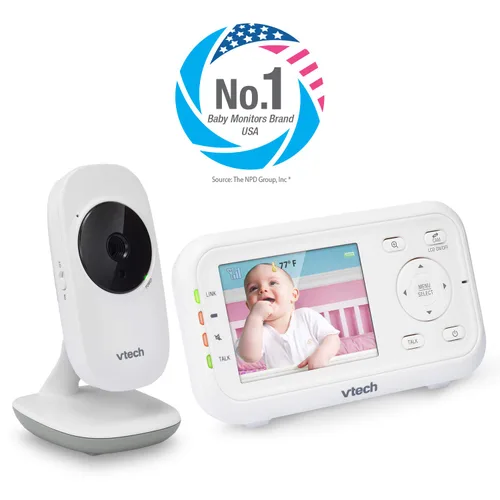 Miniatura 10 de VTech VM3252 Monitor de video para bebés con alcance de 1000 pies, visión nocturna automática, pantalla de 2.8 pulgadas, conversación de audio de 2