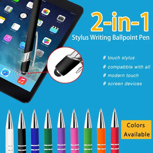 Miniatura 3 de Máx. 500 bolígrafos personalizados a granel, bolígrafos personalizados con grabado gratis, punta de lápiz óptico personalizado con tu nombre, texto