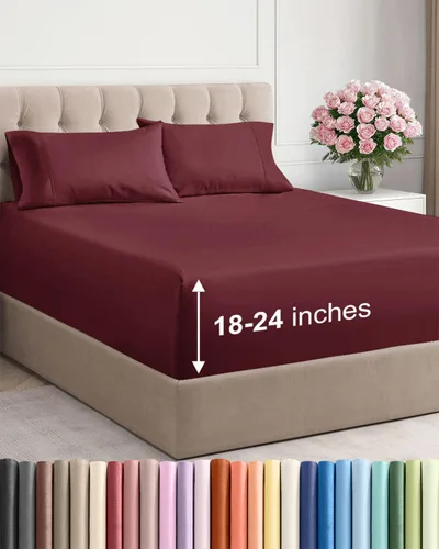 Miniatura 13 de Sábanas King divididas con bolsillos extra profundos, sábanas transpirables y refrescantes de 5 piezas, sábanas de lujo para hotel, suaves, sin 22