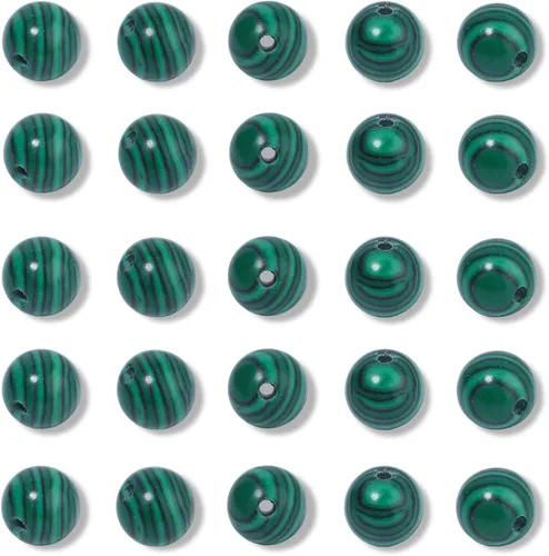 Miniatura 31 de 100 cuentas de jade birmano liso natural de 0.236 pulgadas (0.236 in), cuentas redondas sueltas de piedras preciosas para fabricación de joyas