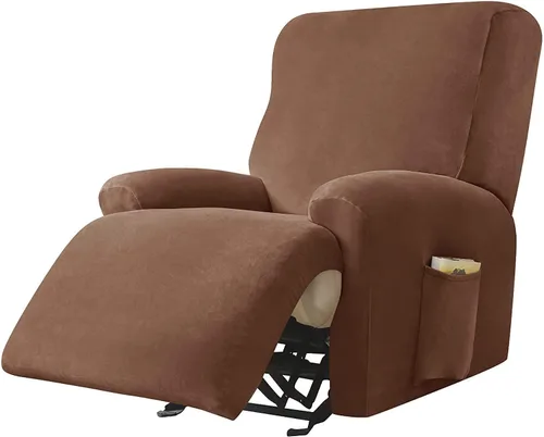 Miniatura 21 de Fundas de terciopelo para sillas reclinables, fundas suaves para sillas reclinables, fundas lavables para sofá reclinable con bolsillo lateral