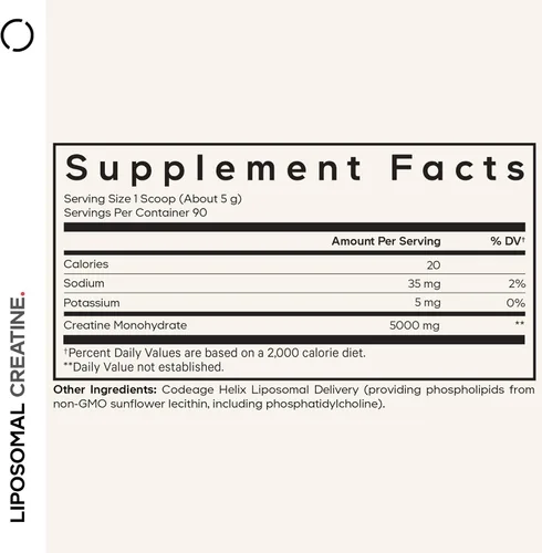 Miniatura 2 de Codeage Suplemento de Creatina Liposomal en Polvo - Suministro de 3 Meses - 5000mg Monohidrato de Creatina Pre Entrenamiento y Post Entrenamientos