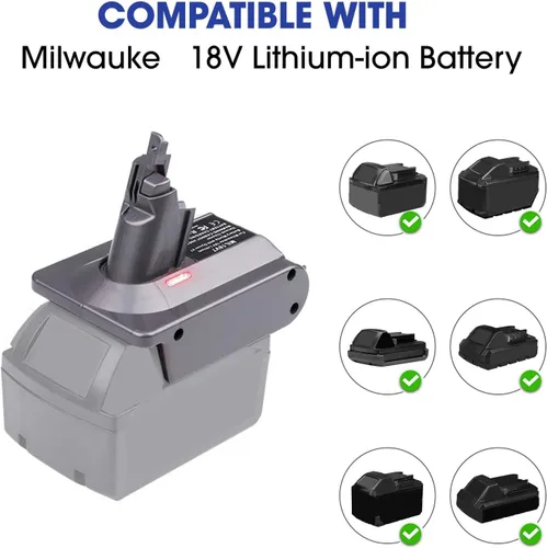Miniatura 3 de Adaptador de batería Dyson V6 para Milwaukee M18 18V batería a Dyson V6 SV03 SV04 SV09 DC62 DC59 Convertidor de vacío esponjoso