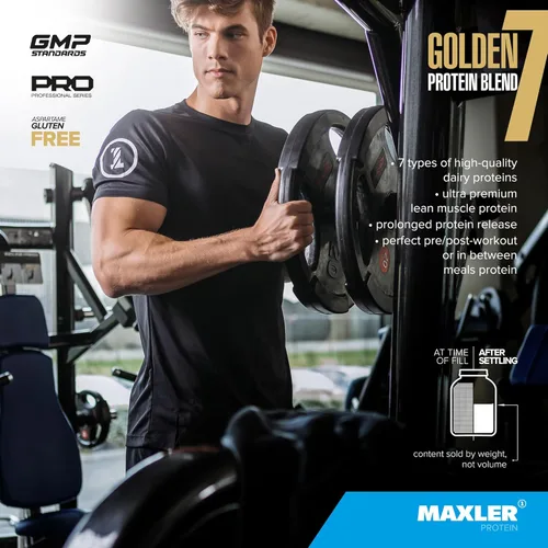 Miniatura 4 de Maxler Golden 7 Protein Blend - Proteína en polvo para ganancia muscular y recuperación - Polvo de proteína de vainilla de 2 libras