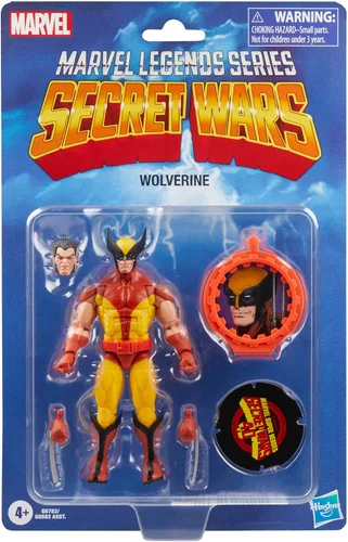 Miniatura 2 de Marvel Legends Series Wolverine, X-Men Retro Marvel Comics Secret Wars Figura de acción coleccionable de 6 pulgadas con escudo
