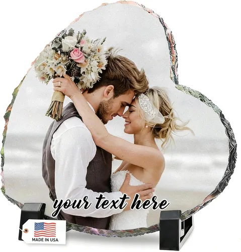 Miniatura 15 de Bemaystar Marco de fotos personalizado con foto y texto, regalo de fotos personalizado para mamá, papá y parejas, placa de pizarra fotográfica