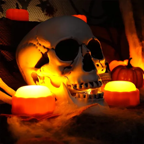 Miniatura 3 de Homemory Luces LED brillantes de calabaza de Halloween, cambio de color con control remoto y temporizadores, luces Jack O'Lantern funcionan