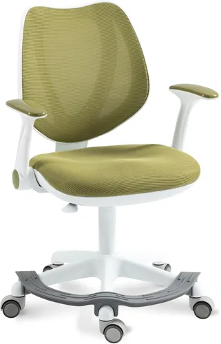 Miniatura 10 de HOMEFUN Silla de escritorio para niños, sillas de computadora con reposabrazos y reposapiés para niños y niñas, bonita malla ergonómica con altura