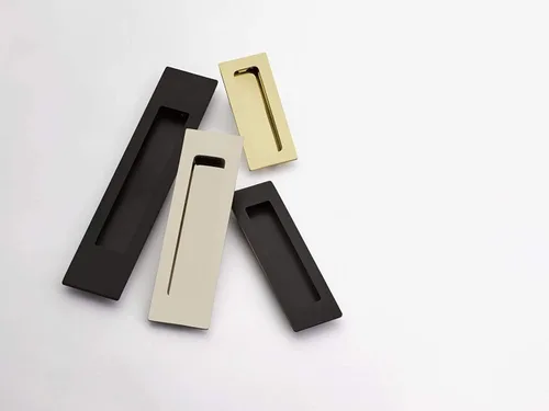 Miniatura 2 de Emtek, Moderno Rectangular, Tirador Enrasado, 1-3/4" x 4", Níquel Satinado