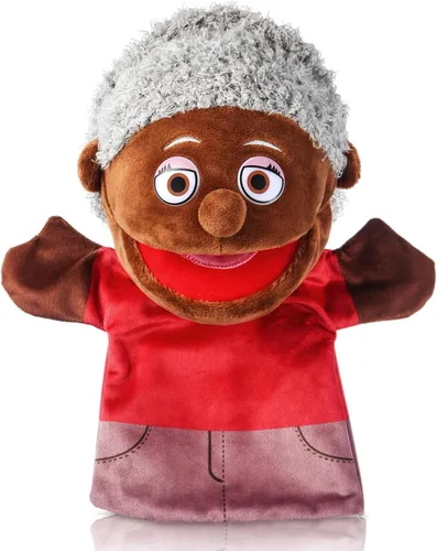 Miniatura 11 de 1 pieza de marionetas de mano familiares de 12 pulgadas, abuelos, mamá y papá, hermano y hermana, marionetas de mano de peluche para niños, juguetes