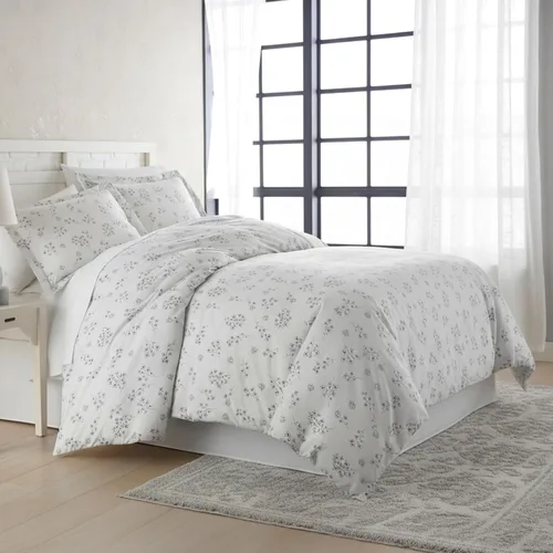 Miniatura 57 de Southshore Fine Living, Inc. Juego de edredón costero individual XL, edredón de plumón alternativo a rayas azules, tamaño individual XL con funda