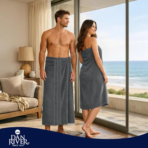 Miniatura 2 de DAN RIVER Paquete de 2 toallas de baño extra grandes de 35 x 70 pulgadas, toallas de baño grandes para adultos, juego de toallas de gran tamaño Gris