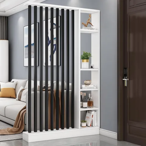 Miniatura 16 de Divisor de habitación de piso a techo con estantes, pantalla de división independiente, muebles divisores de habitación de estilo industrial