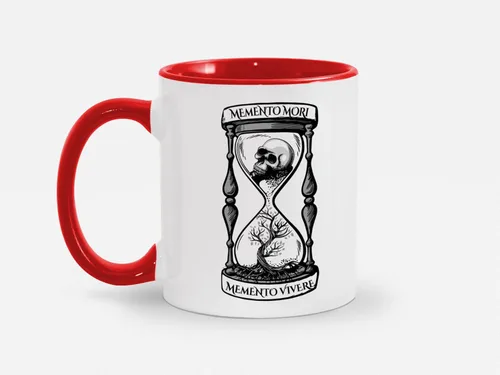 Miniatura 5 de Soul'n'Passions Memento Mori Memento Vivere - Taza de cerámica con diseño de calavera Momento Mori Lent Stoic Memento Mori, 11 onzas, color negro