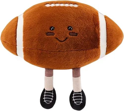 Miniatura 13 de Juguetes de peluche de voleibol de 12 pulgadas, bolas de felpa deportivas suaves y divertidas, juguetes de muñeca de fútbol americano con pies