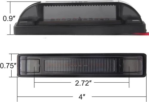 Miniatura 4 de Kit de luces LED ámbar ahumado de 4 pulgadas para parrilla delantera, 4 unidades, 4 unidades, 4 pulgadas, color ámbar, parrilla central, luz