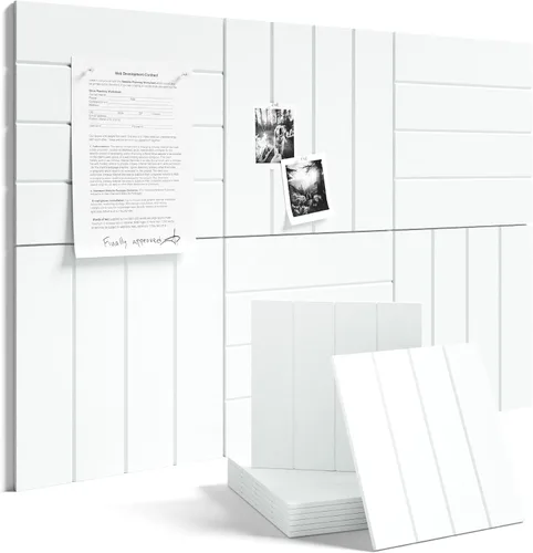 Miniatura 93 de Tablero de anuncios de fieltro grande de 36 x 24 pulgadas, alternativa al tablero de corcho – Paquete de 6 con 40 pestañas adhesivas extraíbles