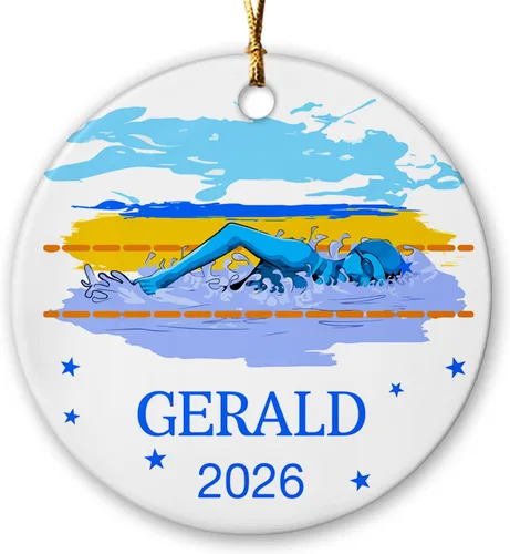 Miniatura 18 de Adorno de Navidad de bádminton 2024, adorno personalizado de jugador de bádminton con nombre y año, regalo personalizado de recuerdo de cerámica