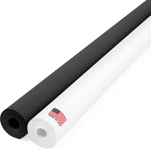 Miniatura 11 de Juego de rollos de papel kraft blanco y negro de 12 x 1200 pulgadas (100 pies), grosor de 45 libras, fabricado en los Estados Unidos, ideal