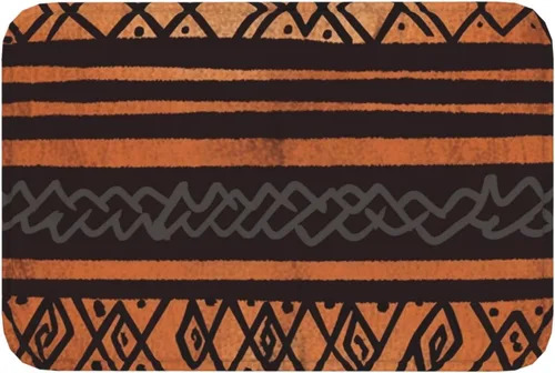 Miniatura 8 de Tapete de tela de barro africano con estampado tribal para puerta delantera, tapete de baño absorbente antideslizante para interiores, para entrada