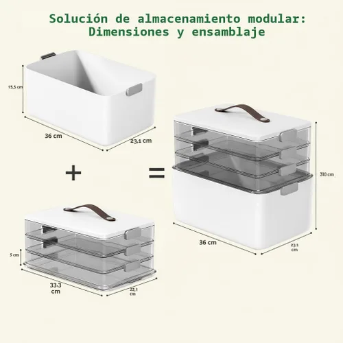 Miniatura 6 de MOPALL Caja organizadora de almacenamiento de medicamentos de 4 niveles, contenedor portátil con pestillo, tapa y asa de cuero, organización
