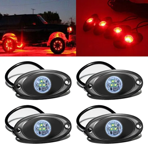 Miniatura 9 de Luz LED de 4 cápsulas para Jeep, ATV, SUV, todoterreno, coche, camión, barco, mapa, luces de carga, bajo la carrocería, luz LED de neón, Blanco
