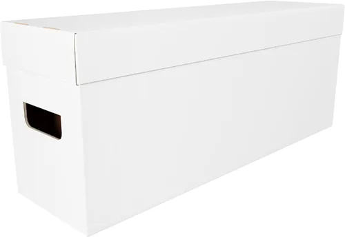 Miniatura 7 de Max Protection Caja de almacenamiento para cómics, 5 unidades, cajas largas para cómics con cartón corrugado blanco, contenedor apilable, funda