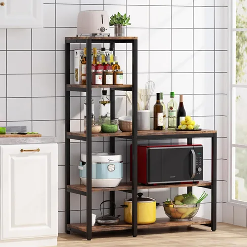 Miniatura 3 de Tribesigns Estante para hornear de cocina de 5 niveles con estante de almacenamiento, soporte independiente para horno de microondas, estante