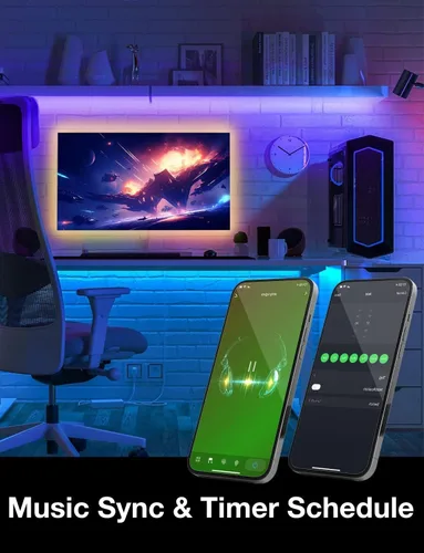 Miniatura 4 de DAYBETTER - Luces LED inteligentes WiFi de 100 pies - Tira de luces LED compatibles con Alexa y Google Assistant, iluminación RGB, sincronización