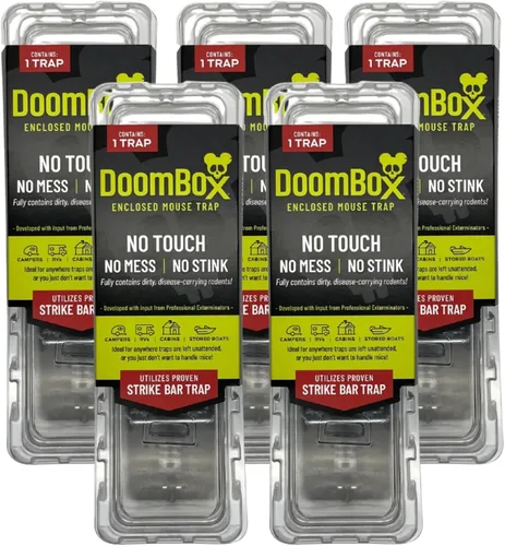 Miniatura 11 de DoomBox Trampa transparente para ratones, altamente eficaz y mantiene el desorden con el mouse, tecnología patentada de cierre Click-It, segura
