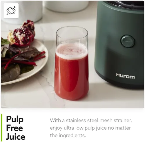 Miniatura 5 de Hurom H320 - Exprimidor de prensa en frío, fácil de limpiar, exprimidor lento, coladores gruesos, autoalimentación, manos libres, tamaño familiar