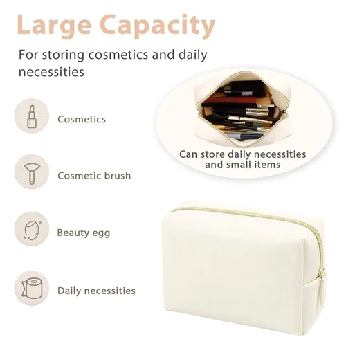 Miniatura 3 de GFU Bolsa de maquillaje grande con cremallera de viaje, organizador de artículos de tocador para mujeres y niñas