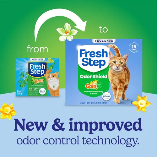 Miniatura 2 de Fresh Step Arena para gatos aglomerante, para varios gatos, control de olores de larga duración con carbón activado, fórmula baja en polvo, 14 libras