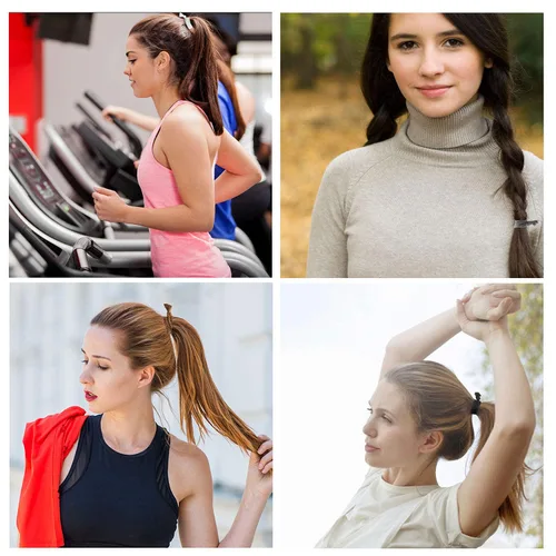 Miniatura 4 de 79Style Accesorios para el cabello de tela elástica para mujeres, 125 soportes para cola de caballo con cinta anudada, bandas para el pelo de tela