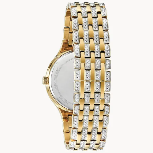Miniatura 4 de Bulova Crystal Pave 3-Hand Quartz Slim Case Watch