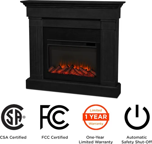 Miniatura 7 de Real Flame Crawford - Chimenea eléctrica delgada para interiores de 48 pulgadas con repisa para sala de estar o dormitorio, inserto de chimenea