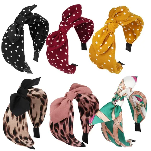 Miniatura 17 de Jaciya Diademas de lazo para mujer, lindas diademas anudadas, accesorios para el cabello (banana)