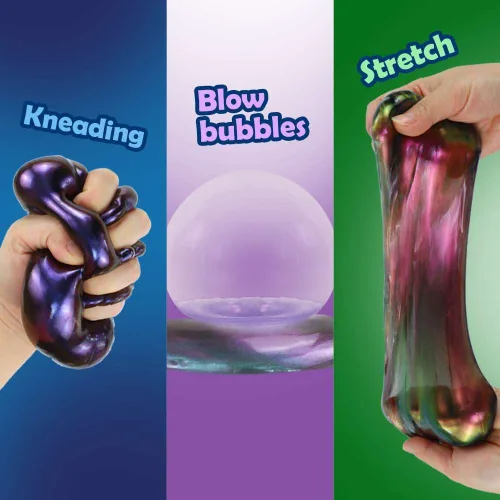 Miniatura 4 de WATERELF 3 piezas de huevo de Pascua Galaxy Slime para niños, rellenos de cesta de Pascua, juguetes sensoriales de terapia artística para niños