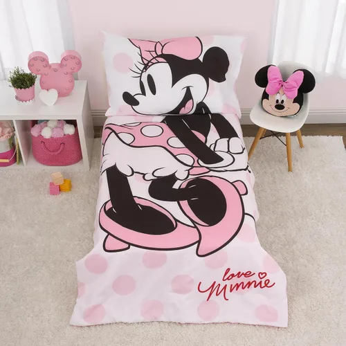 Miniatura 13 de Disney Encanto Tropical Delight - Juego de ropa de cama infantil de 4 piezas con flores y mariposas rosas y aguamarina, edredón, sábana bajera