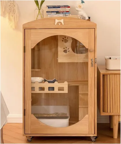 Miniatura 8 de Casa para gatos jaula para gatos Villa pequeña con inodoro de dos pisos para gatos Casa de gato Casa para el hogar Mascota Gatito Gato Villa