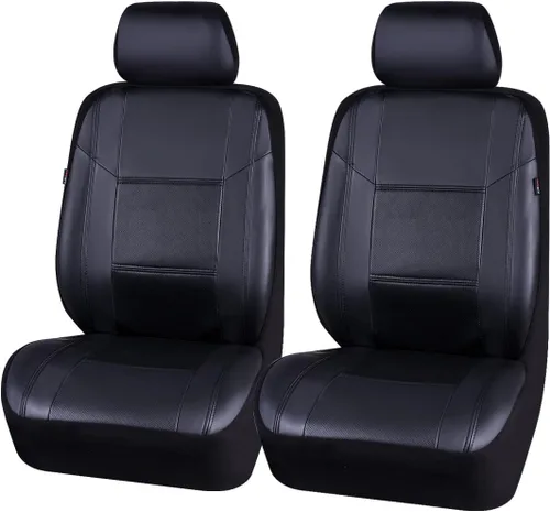 Miniatura 11 de CAR Pass Skyline - Fundas de asiento de cuero de alta calidad, impermeables, de poliuretano, juego completo, fundas de asiento delantero y trasero