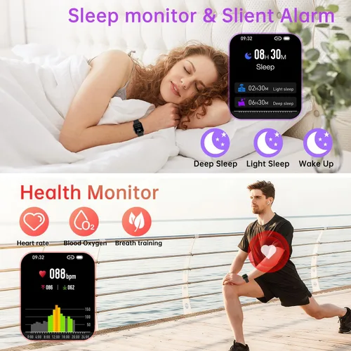Miniatura 3 de Reloj inteligente para hombres y mujeres Fitness: resistente al agua, responder llamada, relojes digitales para hombre, podómetro, reloj inteligente