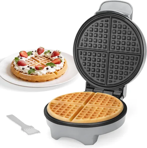 Miniatura 10 de FineMade Máquina para hacer gofres clásica de 7 pulgadas, waflera belga con placas antiadherentes de cerámica sin PFAS, waflera eléctrica, waflera