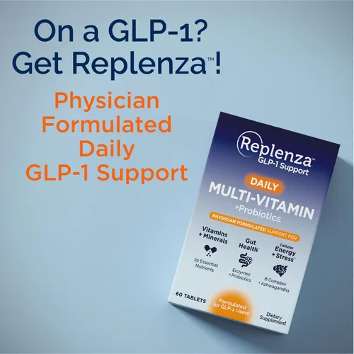 Miniatura 5 de Replenza Daily GLP-1 Suplemento de apoyo nutricional, vitaminas y minerales esenciales, apoyo para la salud intestinal, el estrés y la energía
