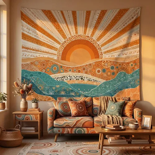 Miniatura 14 de Kanuyee Tapiz Floral de Luna Tapiz de Flores para Dormitorio Tapices Bohemios para Colgar en la Pared Estético para Dormitorio y Sala de Estar Luna