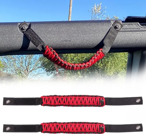 Miniatura 9 de Asas de agarre para barra antivuelco, mango de agarre de paracaídas para accesorios Ford Bronco 2021+, con diseño de bandera de EE. UU., paquete