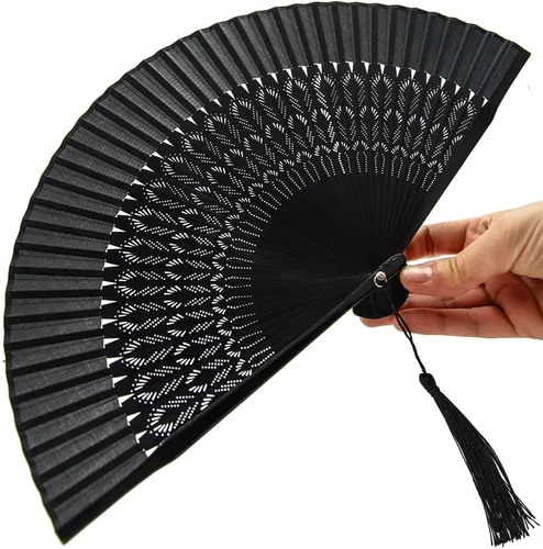 Miniatura 6 de Abanico de mano plegable de bambú de seda para hombresmujeres, chinojaponés, para regalo, baile, festival, club, raro, evento, fiesta, decoración